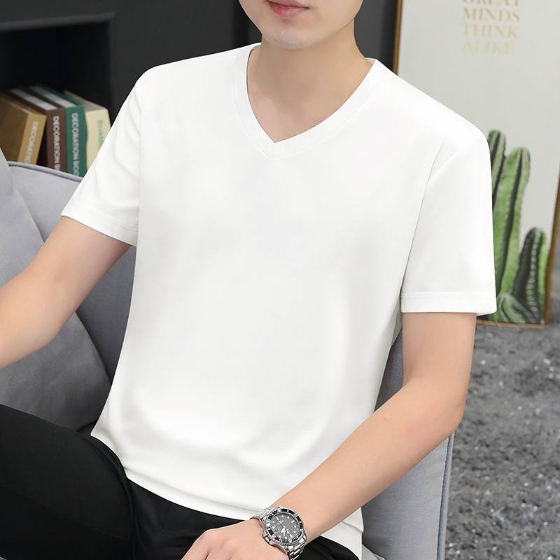 80-ih mercerizirani pamuk muški T-shirt s kratkim rukavima, s osjećajem hlađenja, ležernog kroja