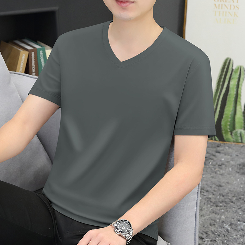 80-ih mercerizirani pamuk muški T-shirt s kratkim rukavima, s osjećajem hlađenja, ležernog kroja