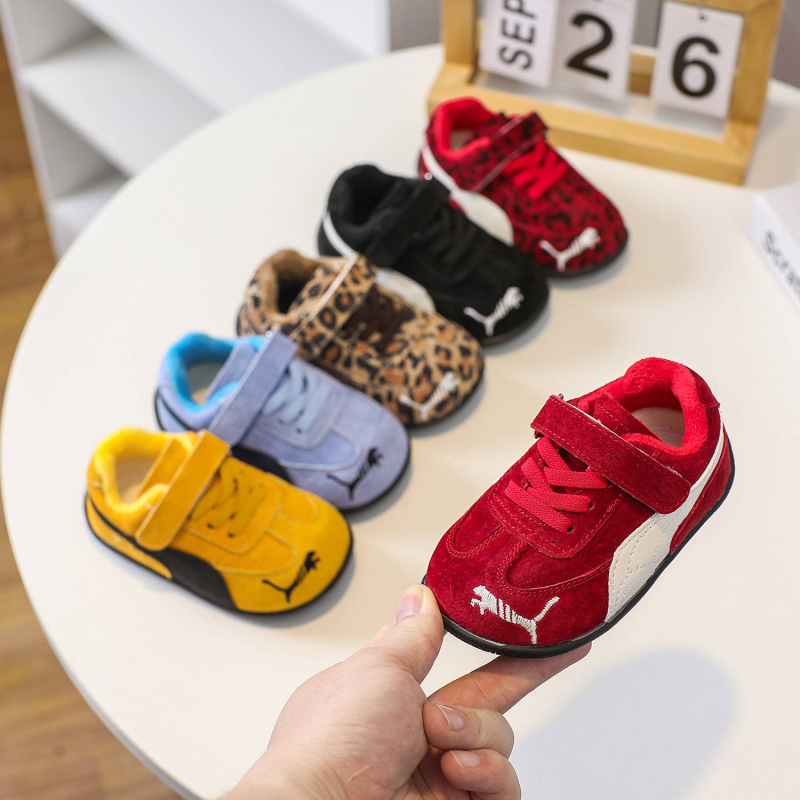 Prava koža s flis podstavom, jesensko–zimske cipele za bebe i malu djecu, dječje sportske tenisice s mekanom potplatom, unisex