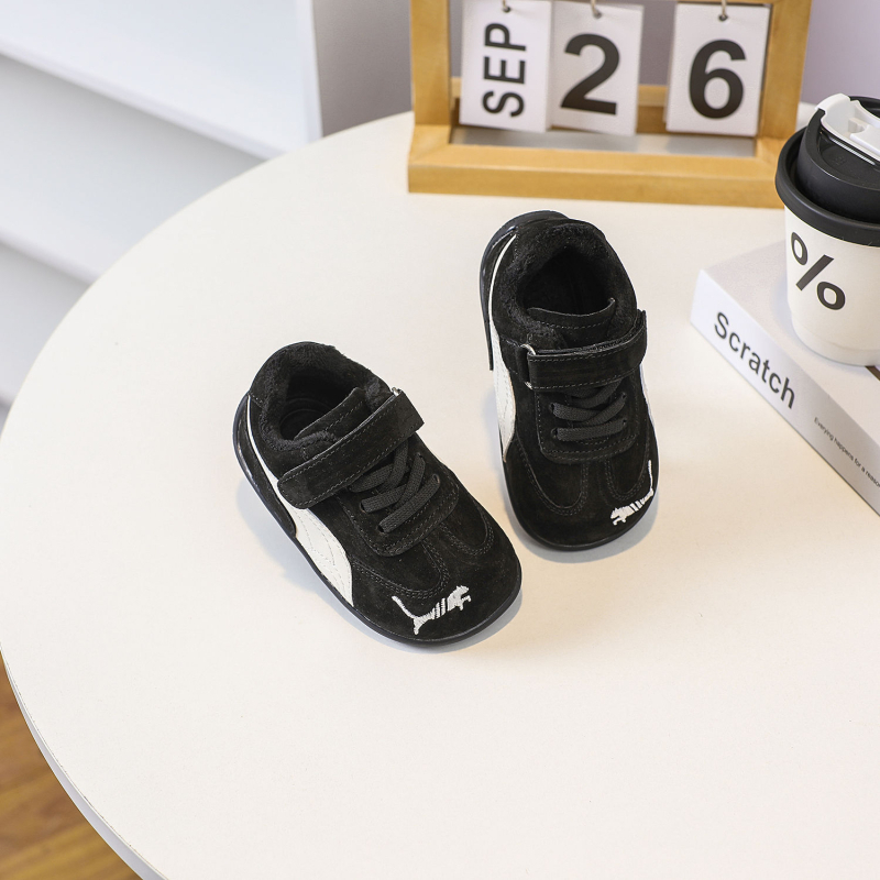 Prava koža s flis podstavom, jesensko–zimske cipele za bebe i malu djecu, dječje sportske tenisice s mekanom potplatom, unisex