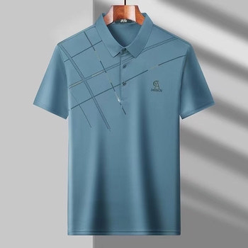 Muška polo majica od Ice Silk, kratkih rukava, lagana i prozračna, polo ovratnik, lagano ljetno odijevanje za sredovječne muškarce