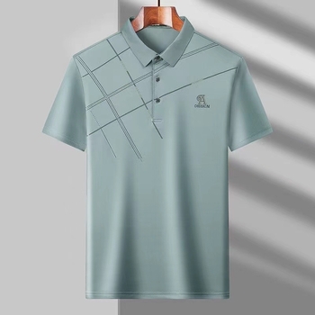 Muška polo majica od Ice Silk, kratkih rukava, lagana i prozračna, polo ovratnik, lagano ljetno odijevanje za sredovječne muškarce