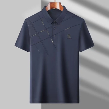 Muška polo majica od Ice Silk, kratkih rukava, lagana i prozračna, polo ovratnik, lagano ljetno odijevanje za sredovječne muškarce