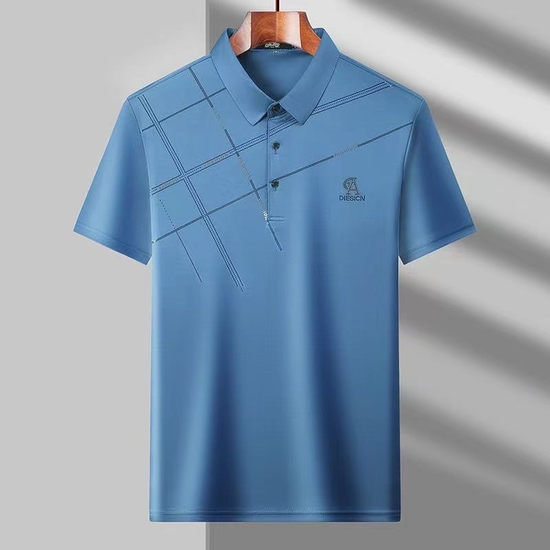Muška polo majica od Ice Silk, kratkih rukava, lagana i prozračna, polo ovratnik, lagano ljetno odijevanje za sredovječne muškarce