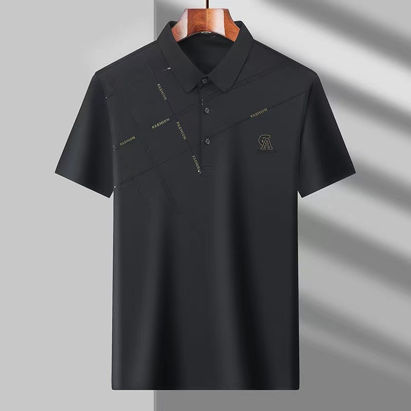 Muška polo majica od Ice Silk, kratkih rukava, lagana i prozračna, polo ovratnik, lagano ljetno odijevanje za sredovječne muškarce