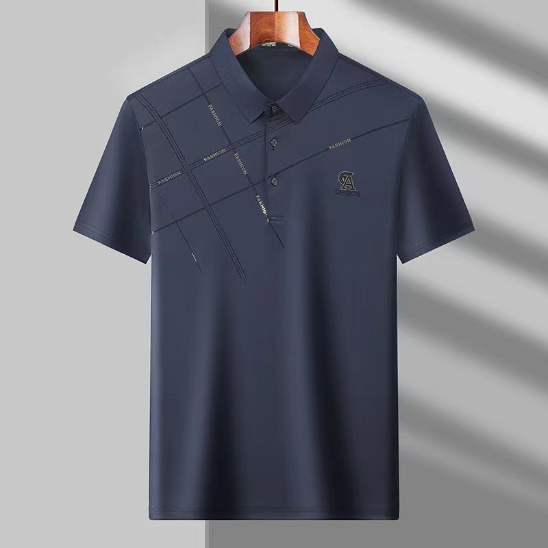 Muška polo majica od Ice Silk, kratkih rukava, lagana i prozračna, polo ovratnik, lagano ljetno odijevanje za sredovječne muškarce