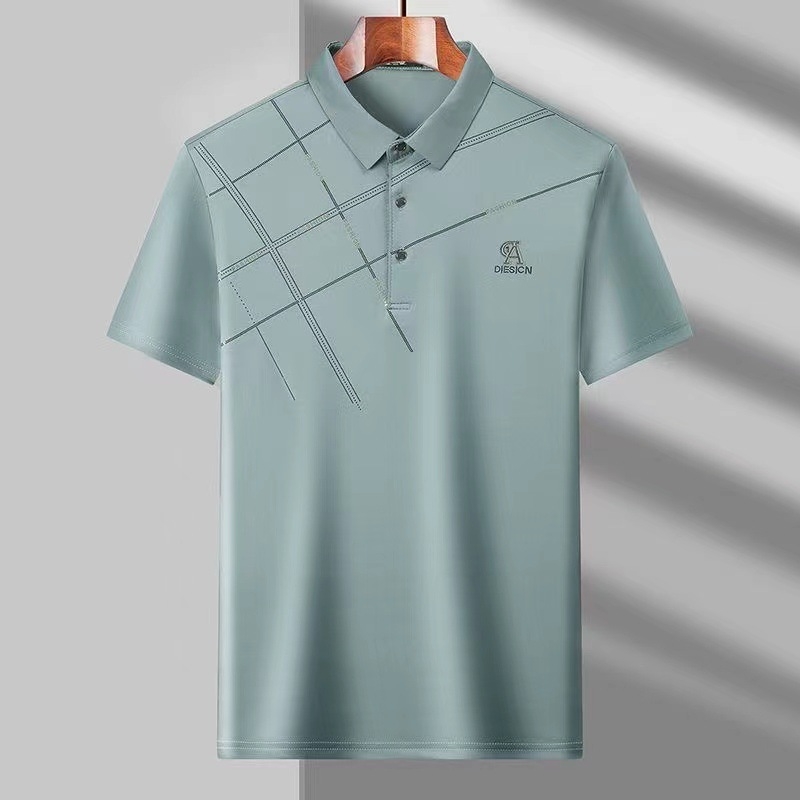 Muška polo majica od Ice Silk, kratkih rukava, lagana i prozračna, polo ovratnik, lagano ljetno odijevanje za sredovječne muškarce