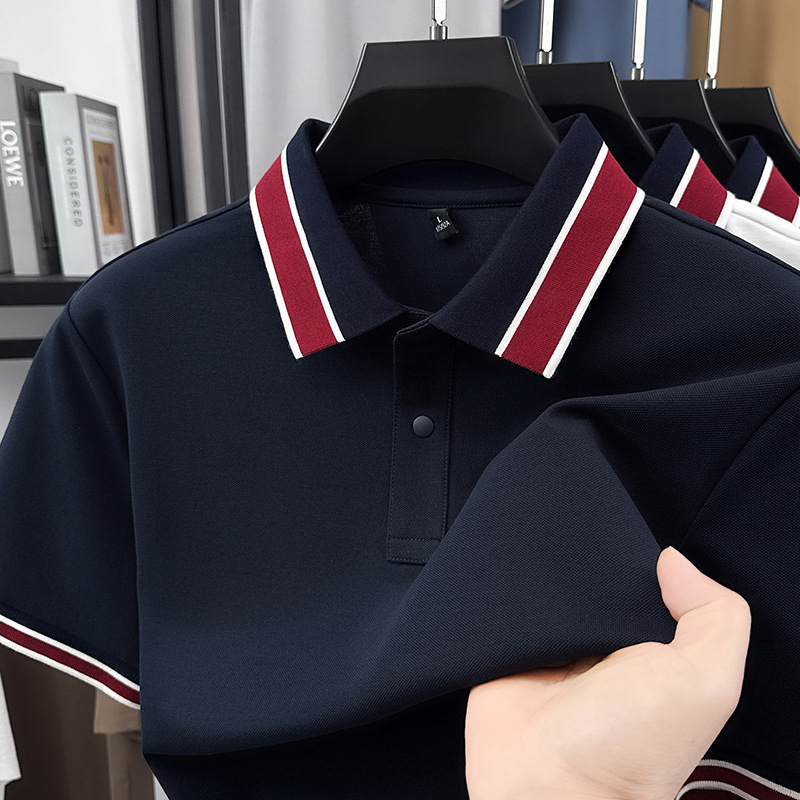 Ljeto 2026: Polo s kratkim rukavima od teškog materijala, klasična polo ovratnik, poslovno-ležerni stil, muški jednobojni top
