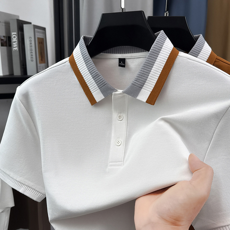 Ljeto 2026: Polo s kratkim rukavima od teškog materijala, klasična polo ovratnik, poslovno-ležerni stil, muški jednobojni top