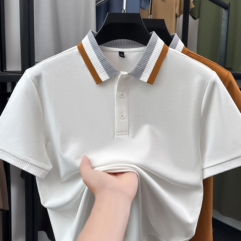 Ljeto 2026: Polo s kratkim rukavima od teškog materijala, klasična polo ovratnik, poslovno-ležerni stil, muški jednobojni top