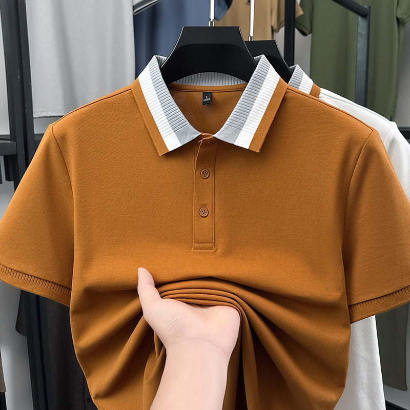 Ljeto 2026: Polo s kratkim rukavima od teškog materijala, klasična polo ovratnik, poslovno-ležerni stil, muški jednobojni top