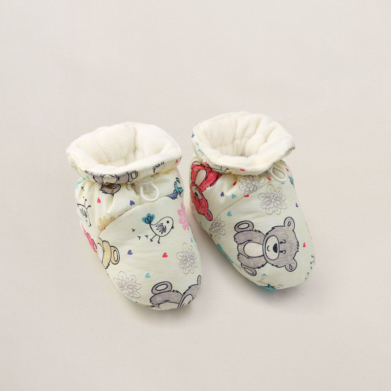 Dječje cipele s mekom potplatom od pamuka, unutrašnja fleece podstava, zaštita stopala, 0–12 mjeseci, unisex
