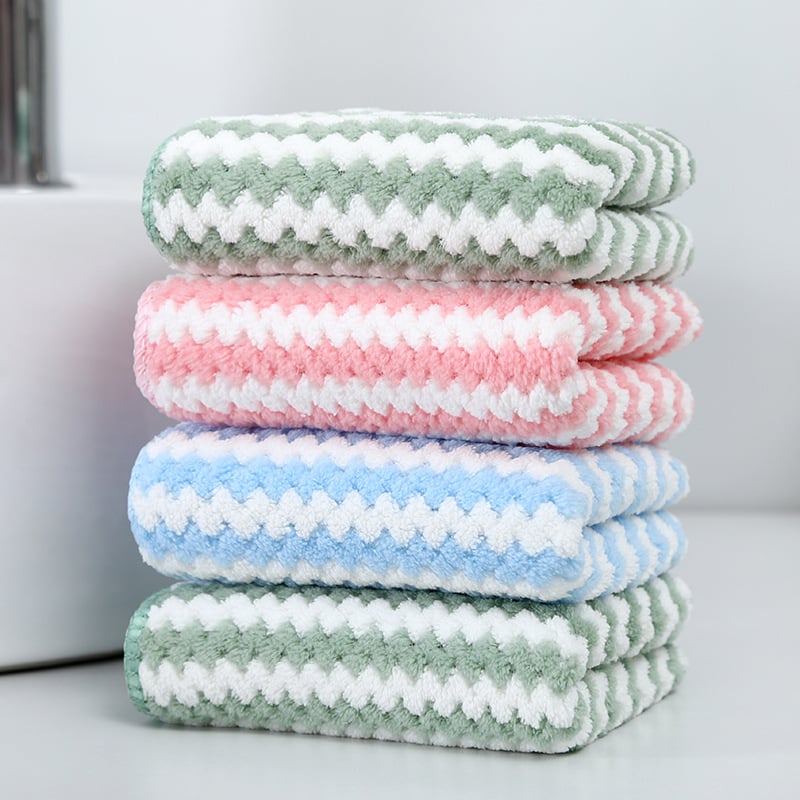 Krpa za suđe 25×25 cm, warp-knit koralni flis, debela, bez dlačica, upija vlagu, čistilna krpa