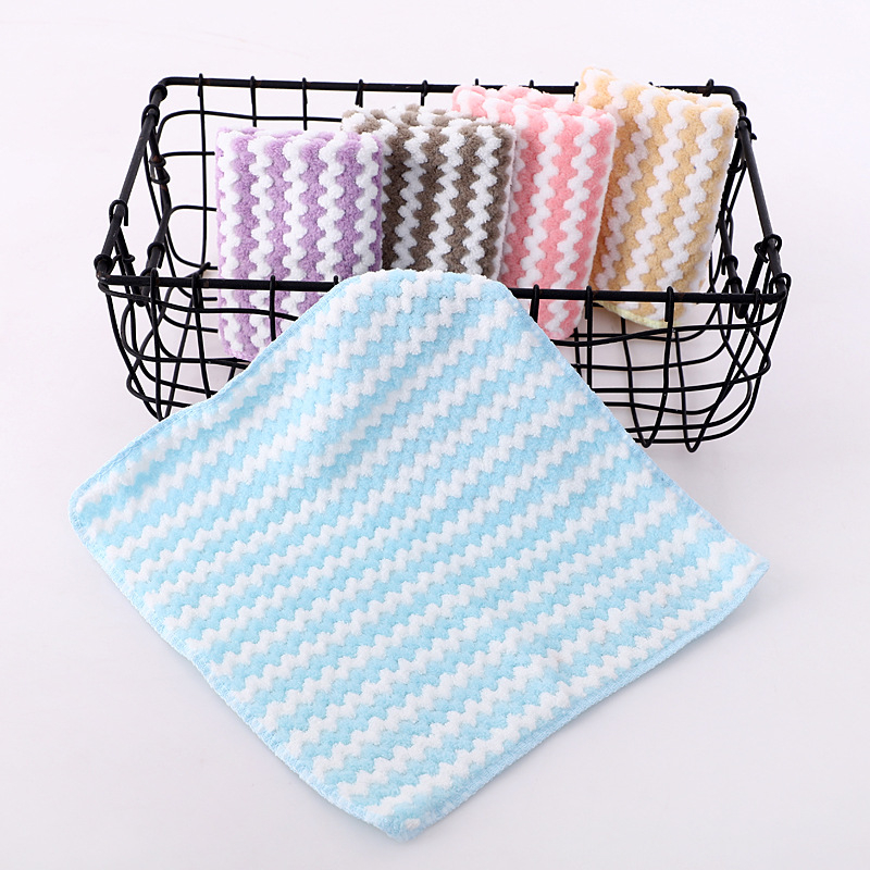 Krpa za suđe 25×25 cm, warp-knit koralni flis, debela, bez dlačica, upija vlagu, čistilna krpa