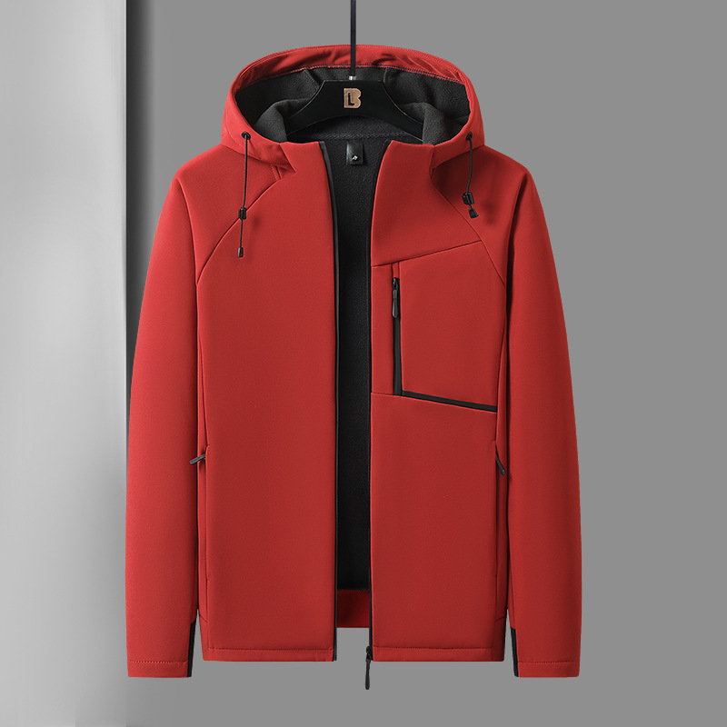 Férfi softshell kabát ősz-télre, fleece béléssel, vastag és meleg, lazán szabott, álló gallér, modell T8 Super