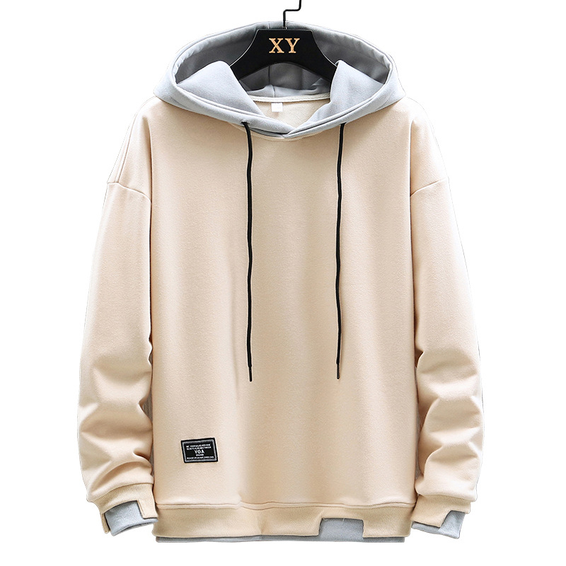 Férfi nehéz kapucnis pulóver, 2024 tavasz–ősz, japán streetwear-stílus, két részes megjelenés