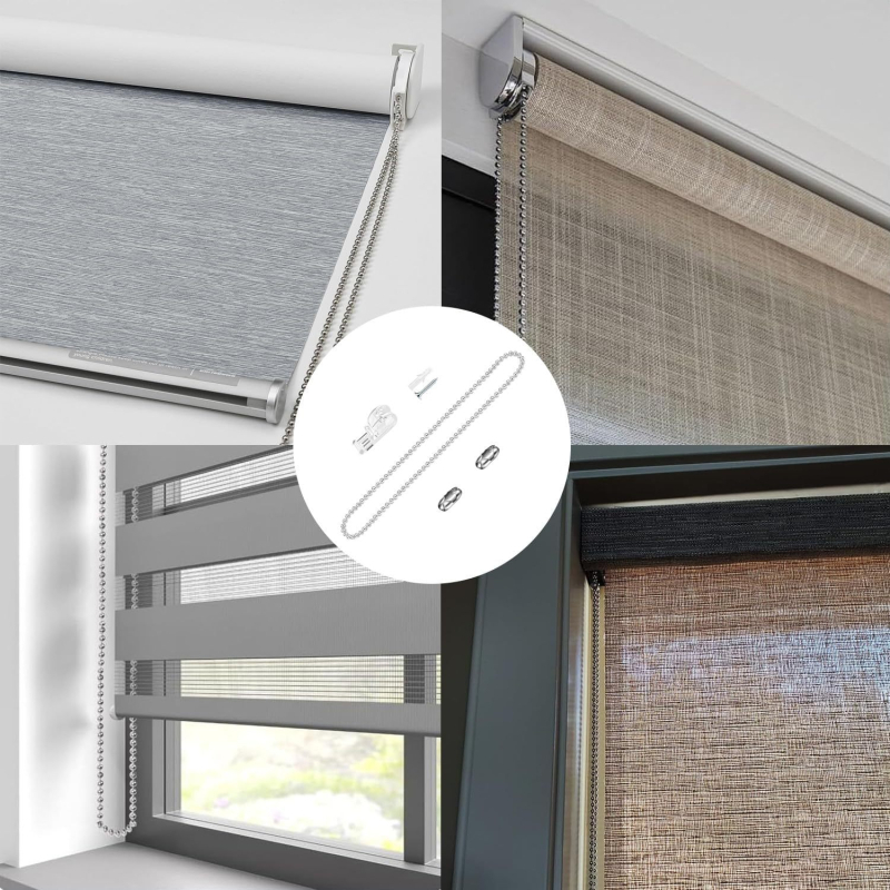 DIY set metalnog lanca za zavjese i rolete, 3 m, s perlama i konektorskim setom