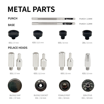 Set alata za ugradnju metalnih gumba 831633655, četiri u jednom, ručne kliješta za gumbe u kutiji, bakar materijal
