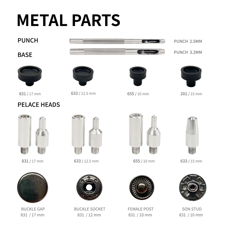 Set alata za ugradnju metalnih gumba 831633655, četiri u jednom, ručne kliješta za gumbe u kutiji, bakar materijal