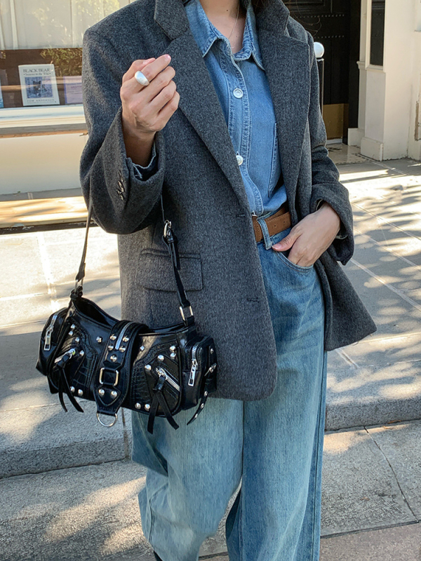 Ženska modna torbica za motocikle u Y2K stilu, torba preko ramena za svakodnevnu upotrebu, luksuzna crossbody torba 2026