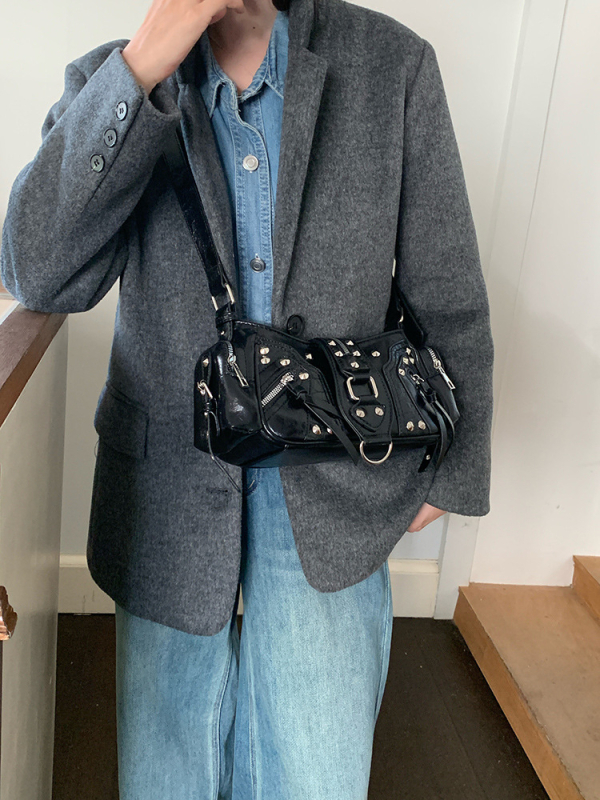 Ženska modna torbica za motocikle u Y2K stilu, torba preko ramena za svakodnevnu upotrebu, luksuzna crossbody torba 2026