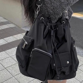 CDIWRI&KARI Ženska torbica sa šnurom, lagana najlonska torba za rame ili crossbody