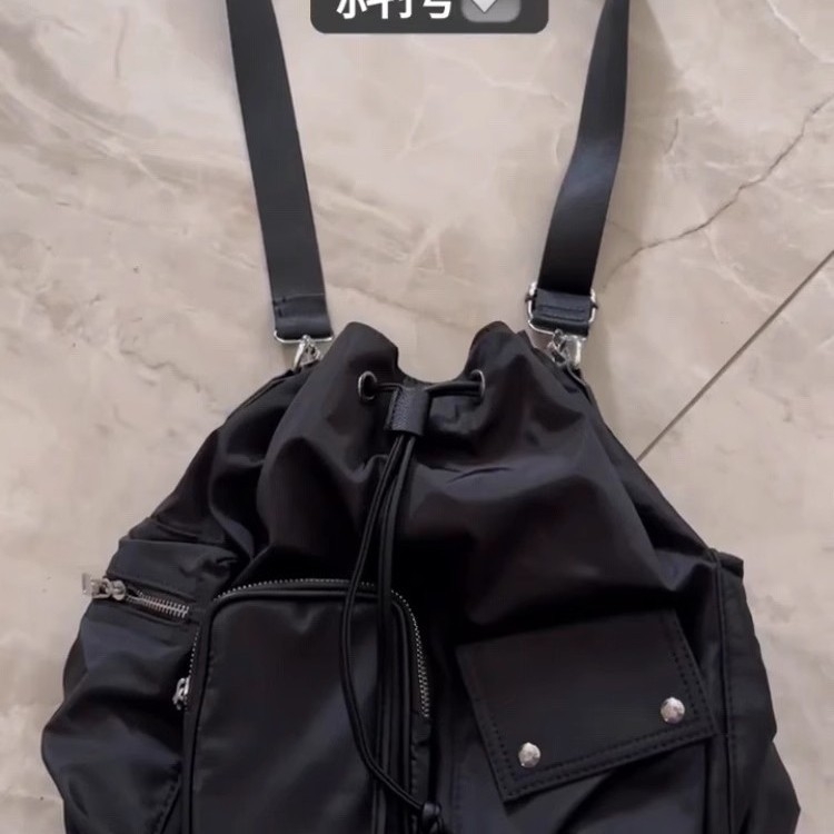 CDIWRI&KARI Ženska torbica sa šnurom, lagana najlonska torba za rame ili crossbody