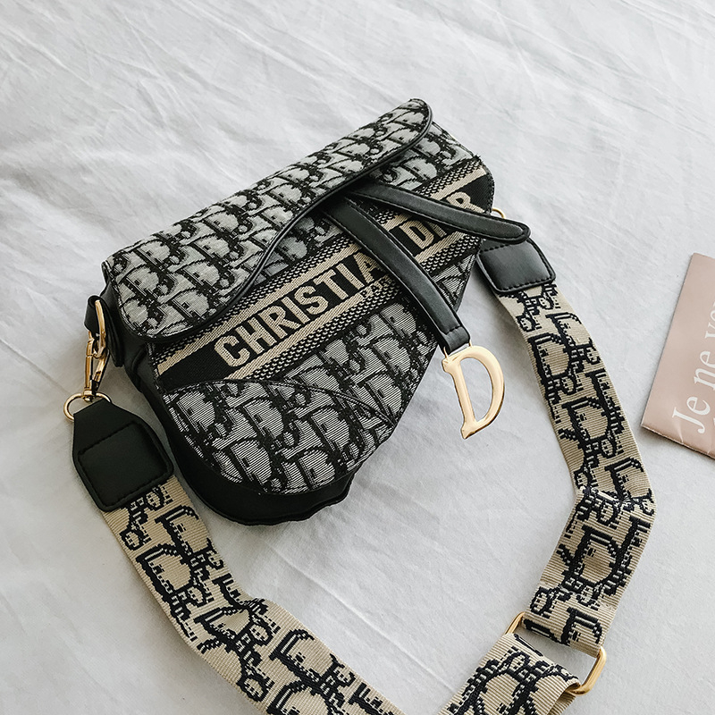Nova ženska torbica u stilu sedla za ispod pazuha, s izvezom i širokim remenom, svestrana i moderna crossbody torba