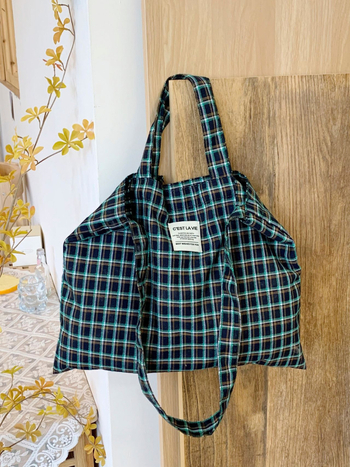 Ženska crossbody torba s korejskim retro kariranim uzorkom, lagana i prozračna, jednostavna torba za ramena s velikim kapacitetom
