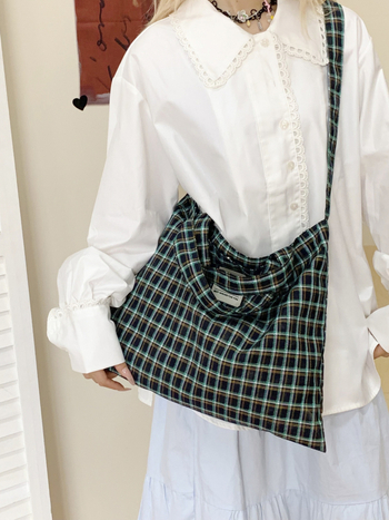 Ženska crossbody torba s korejskim retro kariranim uzorkom, lagana i prozračna, jednostavna torba za ramena s velikim kapacitetom