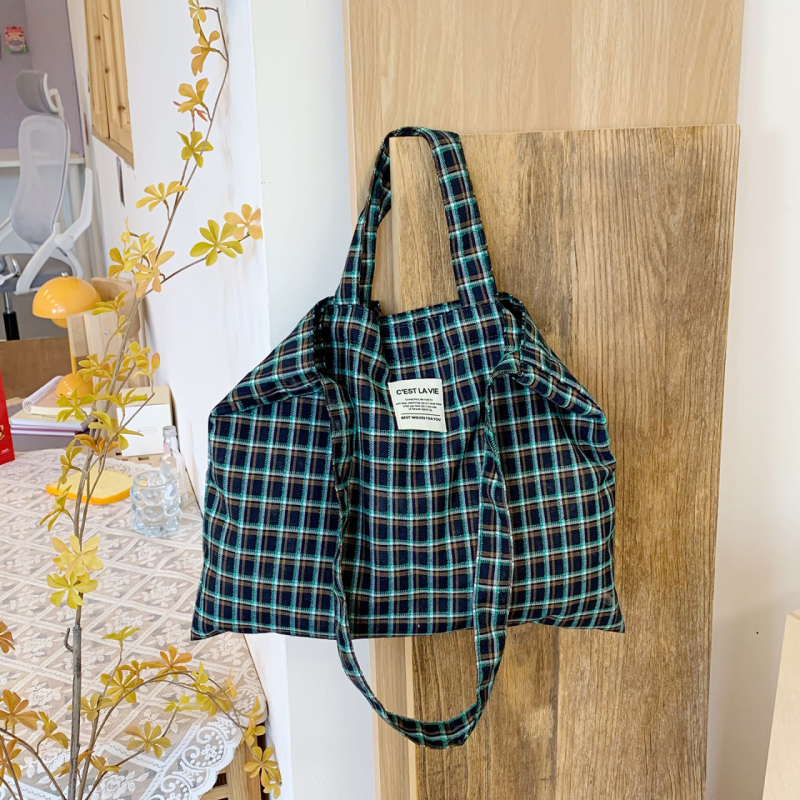 Ženska crossbody torba s korejskim retro kariranim uzorkom, lagana i prozračna, jednostavna torba za ramena s velikim kapacitetom