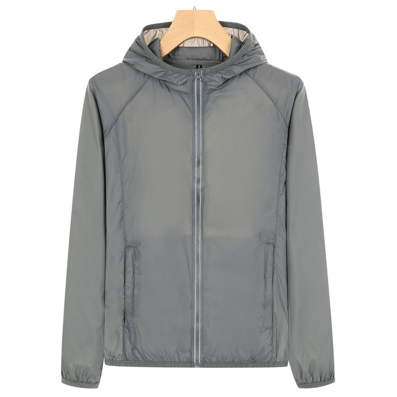 Unisex lagana jakna s kapuljačom za zaštitu od sunca, vanjski najlonski windbreaker, prozračna, brzo se suši, UPF30, vodootporna