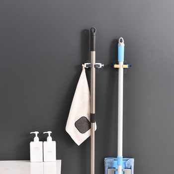 Višenamjenski klip za mop, zidni držač bez šavova, plastična kuka za dom i kupaonicu