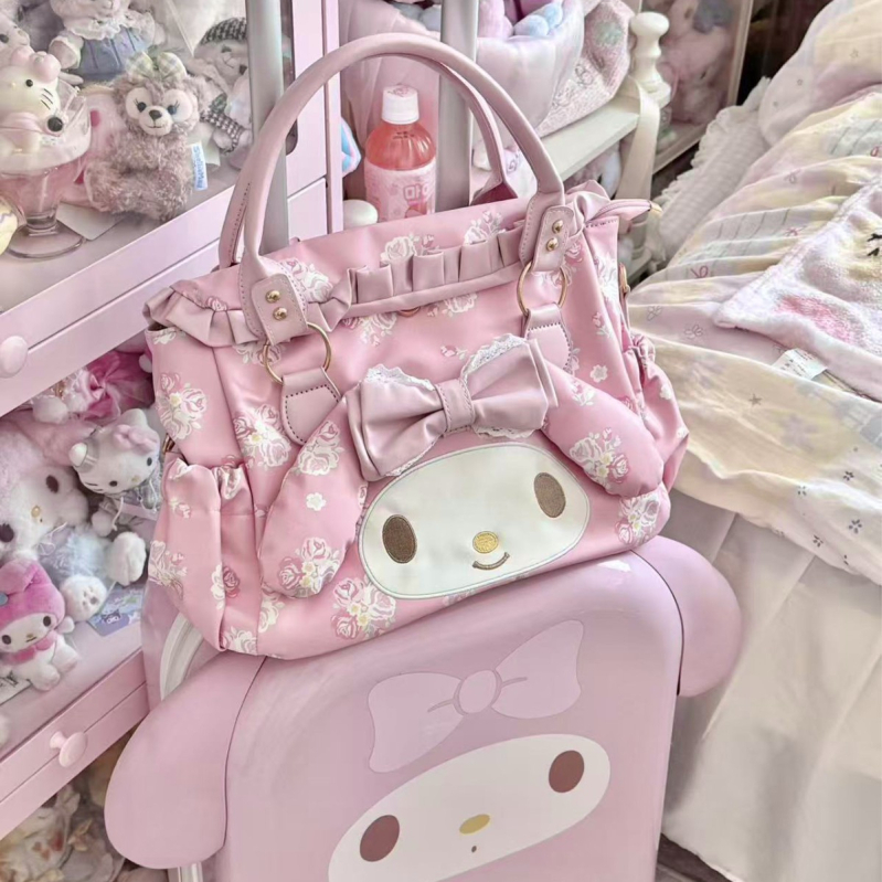 My Melody ružičasta torba, velika kapaciteta, torba za rame i crossbody, djevojački dizajn sa srcem