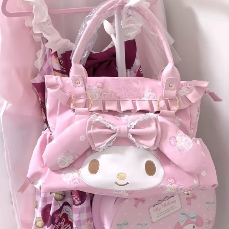 My Melody ružičasta torba, velika kapaciteta, torba za rame i crossbody, djevojački dizajn sa srcem