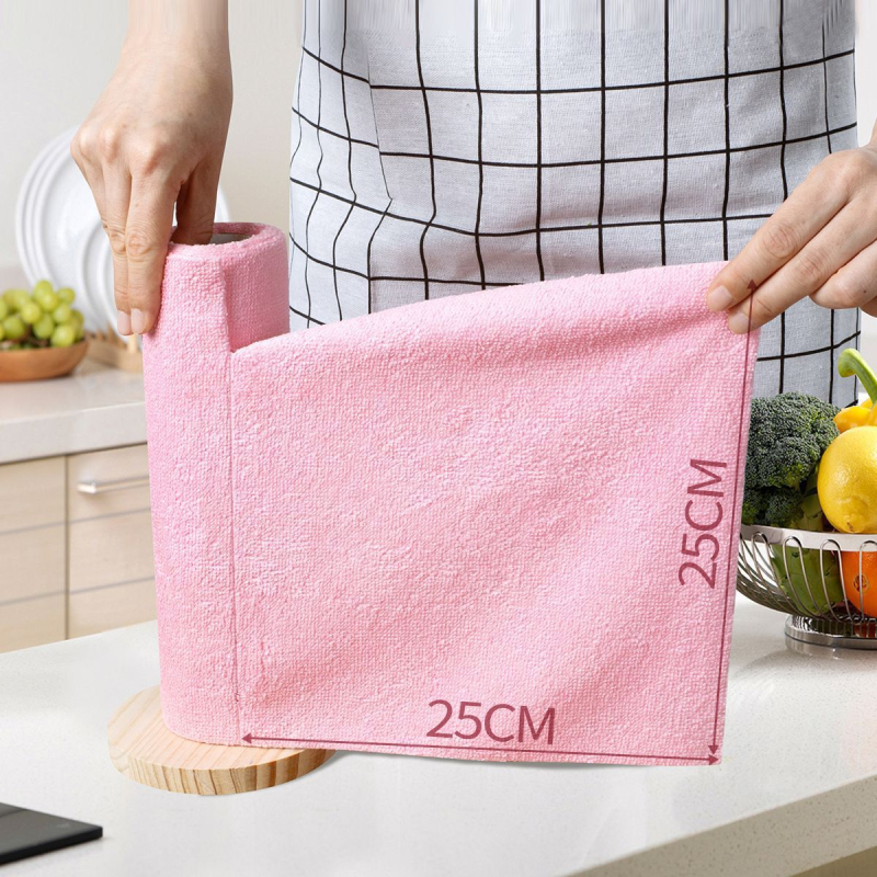 Deblja mikrovlaknena krpa za pranje posuđa, ručno poderana, kuhinjska krpa, tjedna jednokratna upotreba, upija, bez dlačica, perforirana