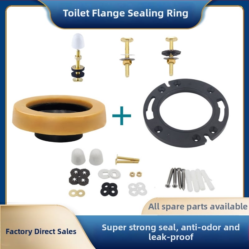 Inel de flanșă pentru toaletă cu sigiliu din ceară și șuruburi – set de accesorii detașabil
