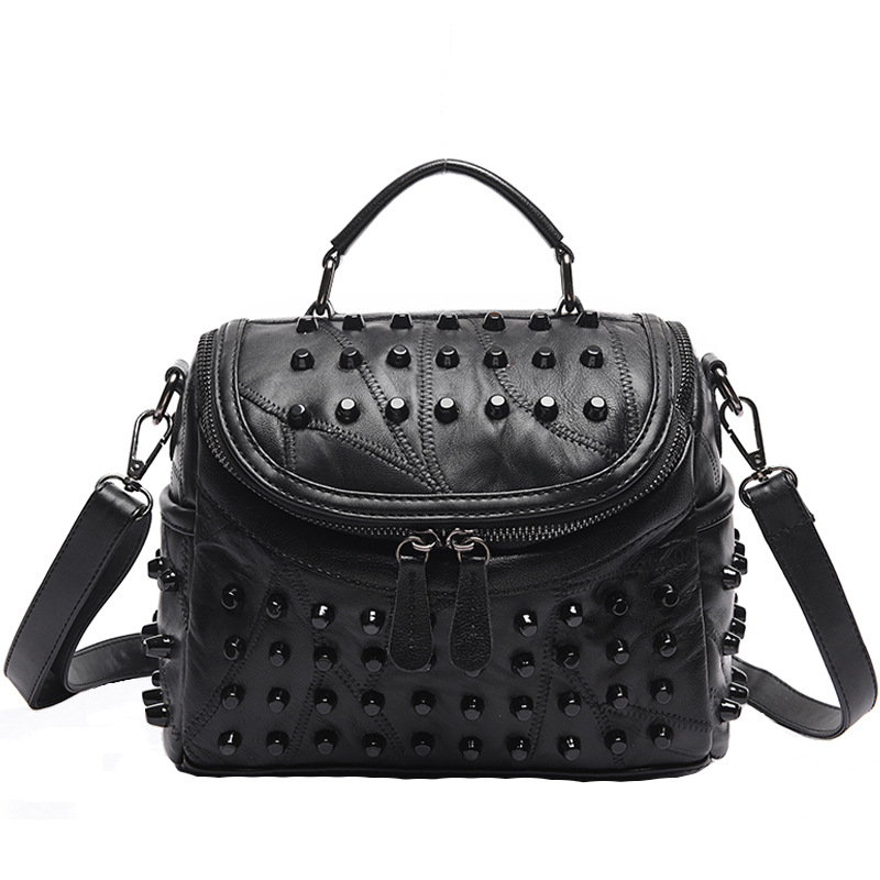 Ženska torbica od ovčje kože s patchworkom, dizajn s metalnim nitima, meka koža, torba za rame ili crossbody, velika zapremina