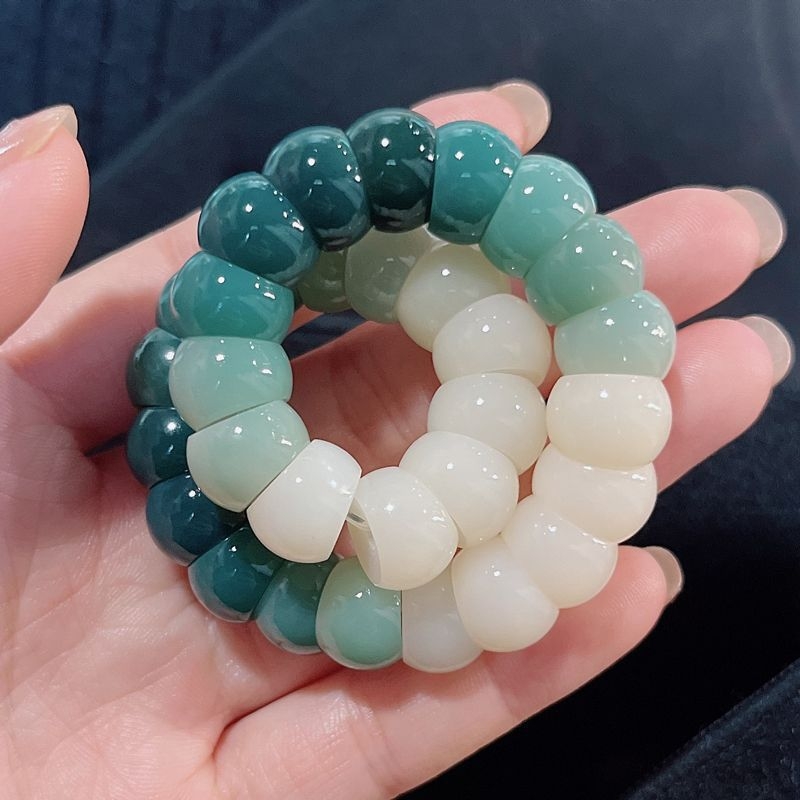 Természetes fehér Bodhi gyökérből készült karkötő, 33 gyöngy, kézműves, nőknek, 12 mm