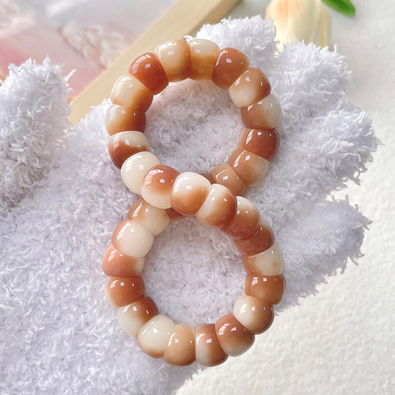 Természetes fehér Bodhi gyökérből készült karkötő, 33 gyöngy, kézműves, nőknek, 12 mm