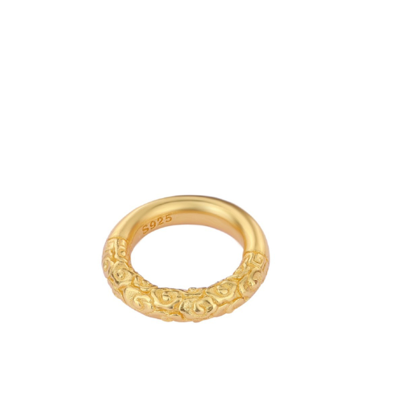 925 srebrne pozlaćene spacer perle s motivom zmajevog totema, donut oblik, 10 mm, za izradu nakita