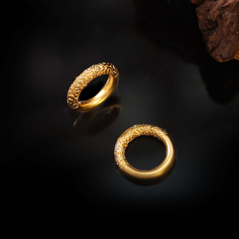 925 srebrne pozlaćene spacer perle s motivom zmajevog totema, donut oblik, 10 mm, za izradu nakita
