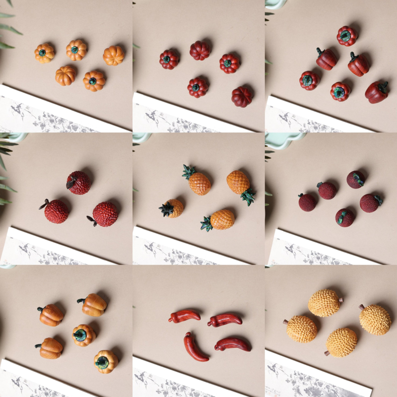 Drveni ručno izrađeni DIY dodaci: rosewood, motiv jagode, lychee plod, sandalovo drvo i ukrasi od tikve