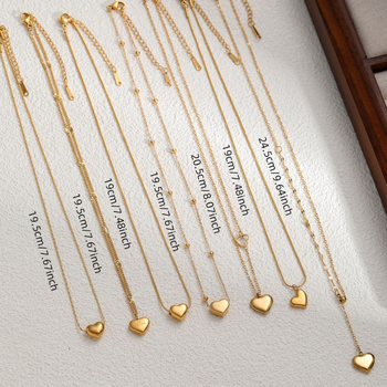 Srcoliki privjesak, minimalistička choker ogrlica, titanijski čelični premaz, unisex nakit