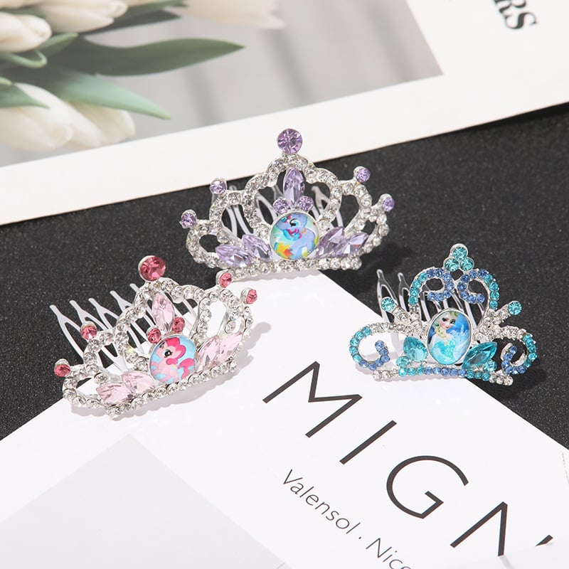Új rhinestone korona hajkiegészítő gyerekeknek, aranyos fejfedő lányoknak, hajcsat a színpadi előadásokhoz