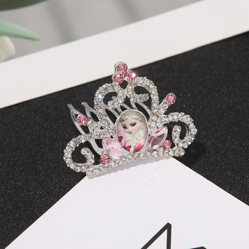 Új rhinestone korona hajkiegészítő gyerekeknek, aranyos fejfedő lányoknak, hajcsat a színpadi előadásokhoz