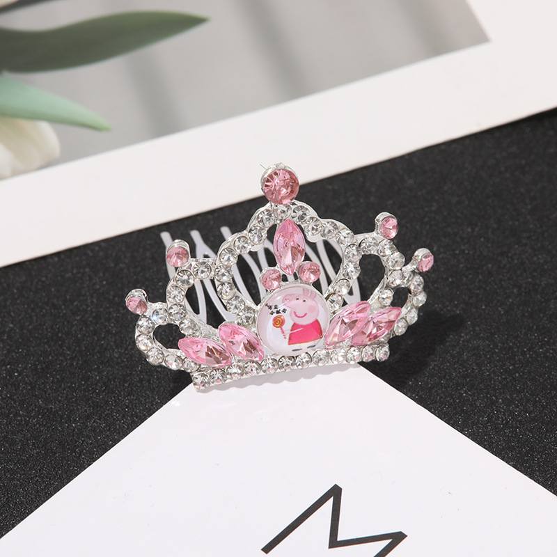 Új rhinestone korona hajkiegészítő gyerekeknek, aranyos fejfedő lányoknak, hajcsat a színpadi előadásokhoz