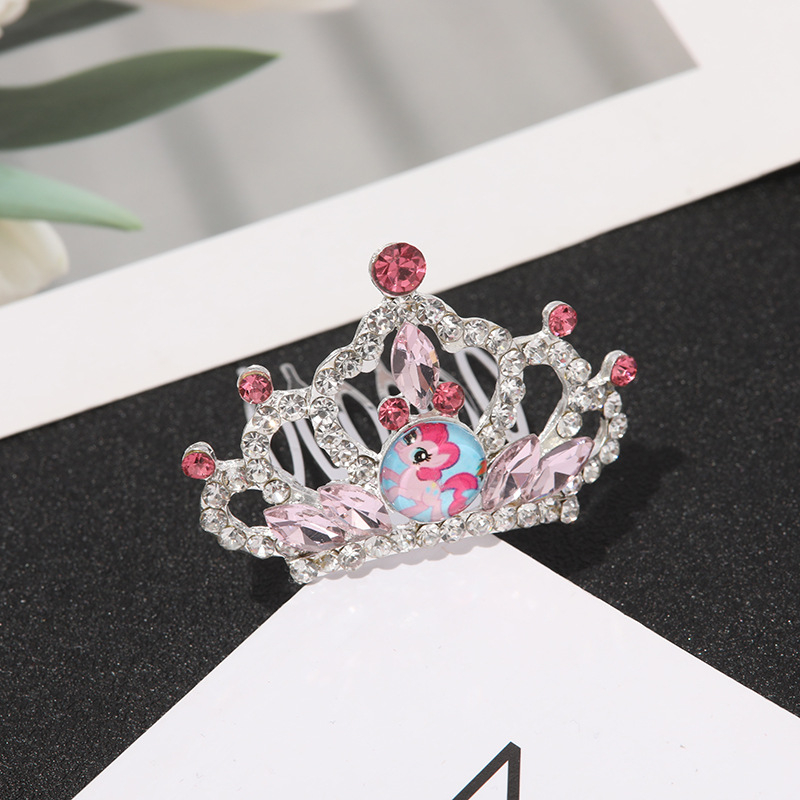Új rhinestone korona hajkiegészítő gyerekeknek, aranyos fejfedő lányoknak, hajcsat a színpadi előadásokhoz