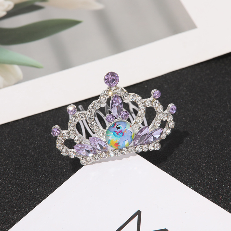 Új rhinestone korona hajkiegészítő gyerekeknek, aranyos fejfedő lányoknak, hajcsat a színpadi előadásokhoz