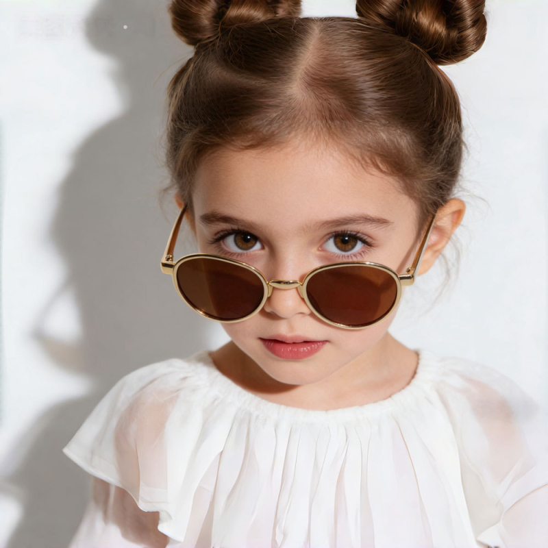 Dječje sunčane naočale u retro ovalnom obliku, stil old-money, moderne i svestrane za streetwear